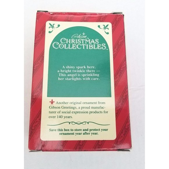 Starlight Angel Christmas Tree Ornament Gibson 1994 Pink Star Basket 2.5 Inch - Picture 5 of 6